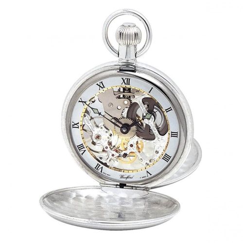 Swiss Movement Sterling Silver Double Hunter Mechanical Pocket
