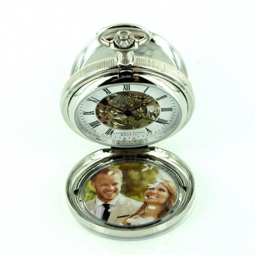 Personalized pocket watch with photo clearance insert