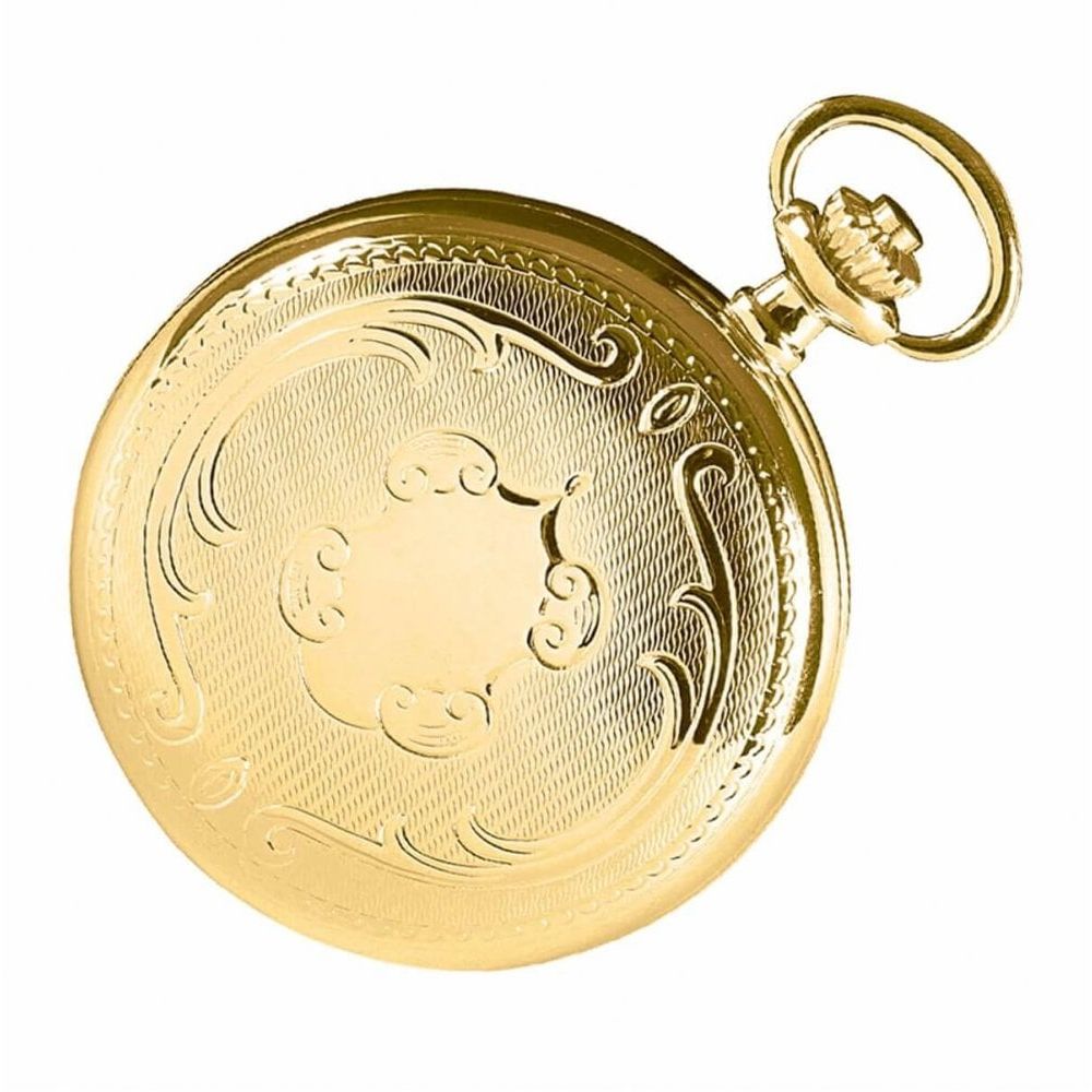 Woodford Skeleton Half-Hunter Pocket Watch, 1021, Men's Gold-Plated with Chain