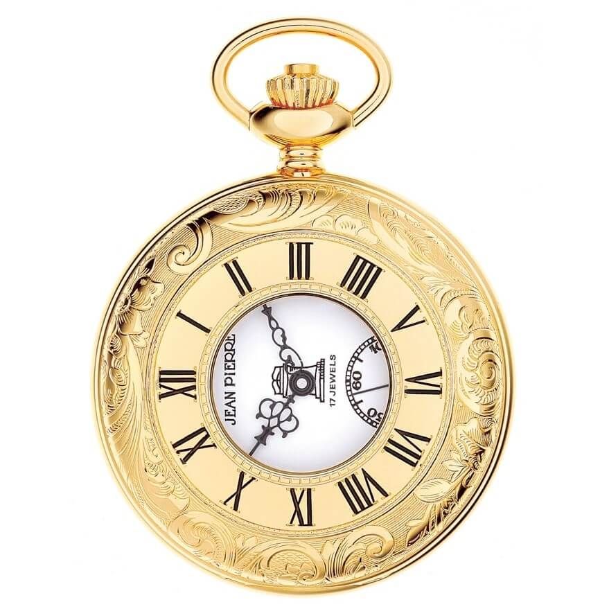 Gold Plated Masonic Half Hunter Pocket watch - Free Shipping