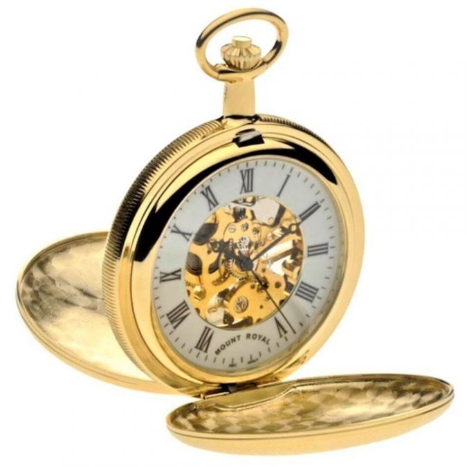 Gold Plated Double Hunter Pocket Watch by Mount Royal - Free Engraving ...