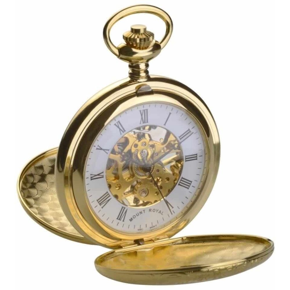 Exclusive Gold Plated Double Half Hunter Pocket Watch by Mount Royal ...